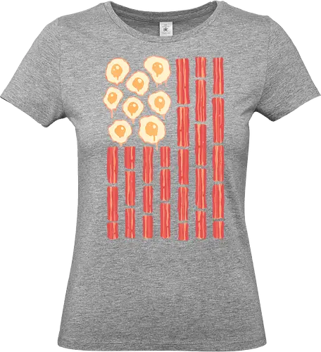 Into the Land of Bacon and Eggs - Egg, bacon, food, breakfast, cute, morning, Egg, bacon, food, breakfast, cute, morning - Standard T-Shirt (Women)