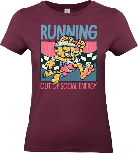 Running Out of Social Energy - Running, exercise, fitness, animation, animated, cats, cartoons, TV show - Standard T-Shirt (Women)