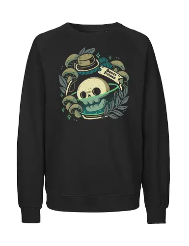 Sweet Poison Skull in Bottle - sweet poison, skull, bottle, jar, poison, mushroom, fungi, toxic, spooky, goth, creepy, witch, death, green, xmorfina - Fairtrade Sweatshirt