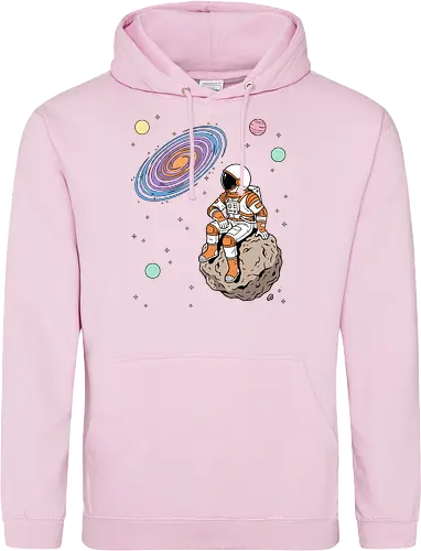 Cosmic Contemplation - astronaut on asteroid shirt, space explorer t-shirt, cosmic galaxy graphic tee, astronaut gazing at stars apparel, retro sci-fi space design, astronomy lover gift, aesthetic celestial streetwear, orange and purple galaxy art, outer space adventure clothing, minimalist astronaut top, planetary exploration t-shirt, gift for science geeks, space suit graphic tee, floating on an asteroid shirt, cool nasa style apparel, swirling galaxy artwork, dreamer space shirt, cosmic solitude clothing, modern sci-fi fashion - Standard Hoodie