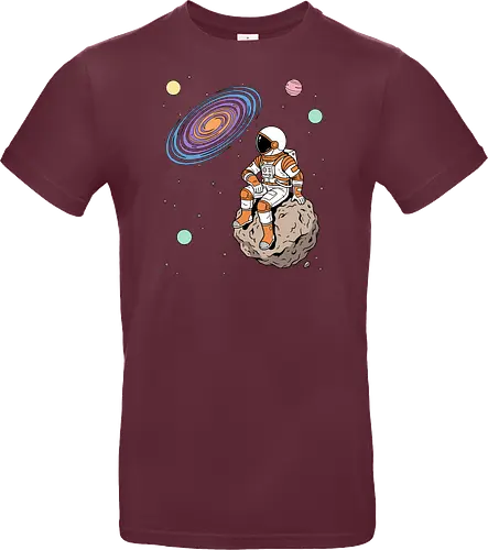 Cosmic Contemplation - astronaut on asteroid shirt, space explorer t-shirt, cosmic galaxy graphic tee, astronaut gazing at stars apparel, retro sci-fi space design, astronomy lover gift, aesthetic celestial streetwear, orange and purple galaxy art, outer space adventure clothing, minimalist astronaut top, planetary exploration t-shirt, gift for science geeks, space suit graphic tee, floating on an asteroid shirt, cool nasa style apparel, swirling galaxy artwork, dreamer space shirt, cosmic solitude clothing, modern sci-fi fashion - Standard T-Shirt