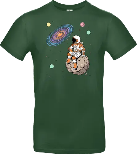 Cosmic Contemplation - astronaut on asteroid shirt, space explorer t-shirt, cosmic galaxy graphic tee, astronaut gazing at stars apparel, retro sci-fi space design, astronomy lover gift, aesthetic celestial streetwear, orange and purple galaxy art, outer space adventure clothing, minimalist astronaut top, planetary exploration t-shirt, gift for science geeks, space suit graphic tee, floating on an asteroid shirt, cool nasa style apparel, swirling galaxy artwork, dreamer space shirt, cosmic solitude clothing, modern sci-fi fashion - Standard T-Shirt