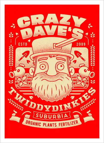 Crazy Dave Emblem Grunge