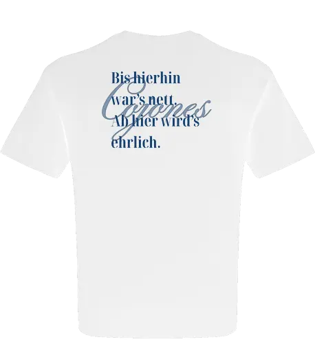 Cojones-Ehrlichkeit - Rückendruck