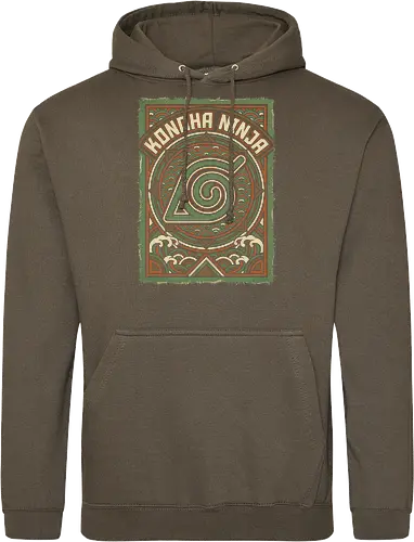 Konoha Ninja - konoha ninja shirt, hidden leaf village t-shirt, shinobi symbol graphic tee, japanese wave anime clothing, seigaiha pattern ninja top, retro anime aesthetic streetwear, minimalist ninja fan merch, will of fire t-shirt, vintage japanese graphic shirt, leaf village emblem apparel, moss green anime top, traditional japanese art clothing, ninja lineage t-shirt, hidden village shinobi gear, geometric anime design, classic manga fan gift, earth tone streetwear, leaf village insignia shirt, stylish otaku fashion - Standard Hoodie