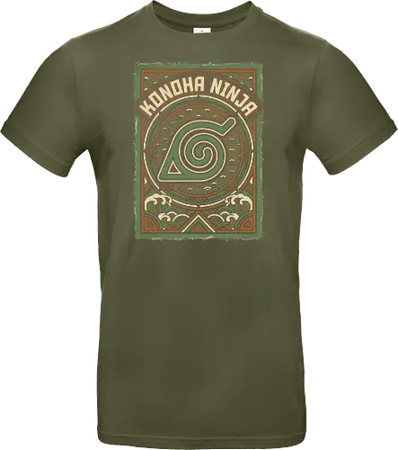 Konoha Ninja - konoha ninja shirt, hidden leaf village t-shirt, shinobi symbol graphic tee, japanese wave anime clothing, seigaiha pattern ninja top, retro anime aesthetic streetwear, minimalist ninja fan merch, will of fire t-shirt, vintage japanese graphic shirt, leaf village emblem apparel, moss green anime top, traditional japanese art clothing, ninja lineage t-shirt, hidden village shinobi gear, geometric anime design, classic manga fan gift, earth tone streetwear, leaf village insignia shirt, stylish otaku fashion - Standard T-Shirt