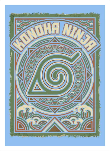 Konoha Ninja - konoha ninja shirt, hidden leaf village t-shirt, shinobi symbol graphic tee, japanese wave anime clothing, seigaiha pattern ninja top, retro anime aesthetic streetwear, minimalist ninja fan merch, will of fire t-shirt, vintage japanese graphic shirt, leaf village emblem apparel, moss green anime top, traditional japanese art clothing, ninja lineage t-shirt, hidden village shinobi gear, geometric anime design, classic manga fan gift, earth tone streetwear, leaf village insignia shirt, stylish otaku fashion - Artprint