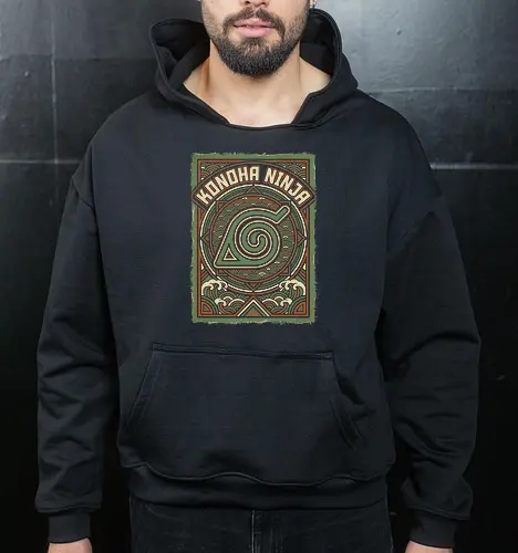 Konoha Ninja - konoha ninja shirt, hidden leaf village t-shirt, shinobi symbol graphic tee, japanese wave anime clothing, seigaiha pattern ninja top, retro anime aesthetic streetwear, minimalist ninja fan merch, will of fire t-shirt, vintage japanese graphic shirt, leaf village emblem apparel, moss green anime top, traditional japanese art clothing, ninja lineage t-shirt, hidden village shinobi gear, geometric anime design, classic manga fan gift, earth tone streetwear, leaf village insignia shirt, stylish otaku fashion - Cropped Hoodie