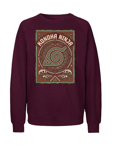 Konoha Ninja - konoha ninja shirt, hidden leaf village t-shirt, shinobi symbol graphic tee, japanese wave anime clothing, seigaiha pattern ninja top, retro anime aesthetic streetwear, minimalist ninja fan merch, will of fire t-shirt, vintage japanese graphic shirt, leaf village emblem apparel, moss green anime top, traditional japanese art clothing, ninja lineage t-shirt, hidden village shinobi gear, geometric anime design, classic manga fan gift, earth tone streetwear, leaf village insignia shirt, stylish otaku fashion - Fairtrade Sweatshirt