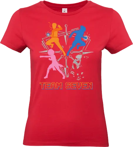 Team Seven Retro Minimalist Ninja Squad - colorful pop art anime shirt, ninja training gear, legendary squad t-shirt, stylish otaku fashion, team seven shirt, ninja squad t-shirt, hidden leaf village apparel, orange ninja silhouette tee, blue rival graphic shirt, pink kunoichi clothing, silver hair sensei t-shirt, retro anime streetwear, minimalist shonen fan merch, kunai knife design, shinobi bond t-shirt, vibrant anime silhouettes, heroic trio clothing, geometric ninja art, classic manga fan gift - Standard T-Shirt (Women)
