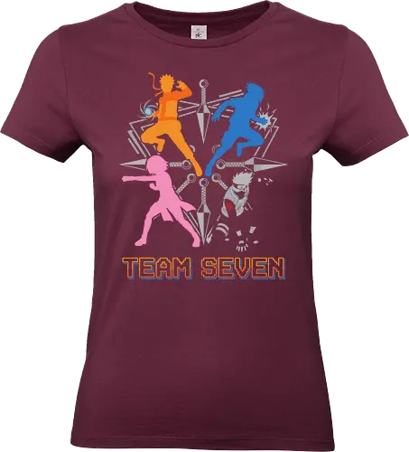 Team Seven Retro Minimalist Ninja Squad - colorful pop art anime shirt, ninja training gear, legendary squad t-shirt, stylish otaku fashion, team seven shirt, ninja squad t-shirt, hidden leaf village apparel, orange ninja silhouette tee, blue rival graphic shirt, pink kunoichi clothing, silver hair sensei t-shirt, retro anime streetwear, minimalist shonen fan merch, kunai knife design, shinobi bond t-shirt, vibrant anime silhouettes, heroic trio clothing, geometric ninja art, classic manga fan gift - Standard T-Shirt (Women)