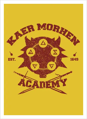 Kaer Morhen Academy Est. 1649 - The Witcher - the witcher t-shirt, kaer morhen, schule des wolfs, geralt von riva, gamer kleidung, hexer zeichen, hexer akademie, teetan, the witcher netflix, cd projekt red, vesemir, monsterjäger, witcher 3, vintage design, witcher serie - Artprint