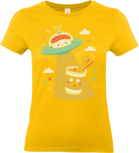Sushi UFO Abduction - sushi ufo shirt, kawaii ramen t-shirt, japanese food space apparel, cute alien sushi design, ramen abduction graphic tee, pastel aesthetic food clothing, nigiri ufo t-shirt, whimsical japanese streetwear, funny food parody shirt, cosmic kitchen apparel, adorable sushi pilot top, cup noodles space art, kids kawaii food shirt, sushi lover gift, space ramen graphic, quirky food illustration tee, soft girl aesthetic clothing, japanese snack fan merch, fun sushi t-shirt - Standard T-Shirt (Women)