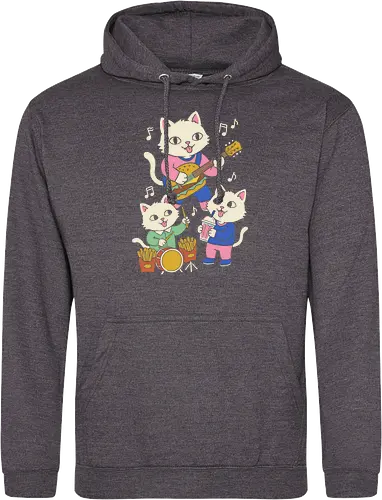 Burger Jam Kawaii Rocker Cats Retro Pastel Graphic