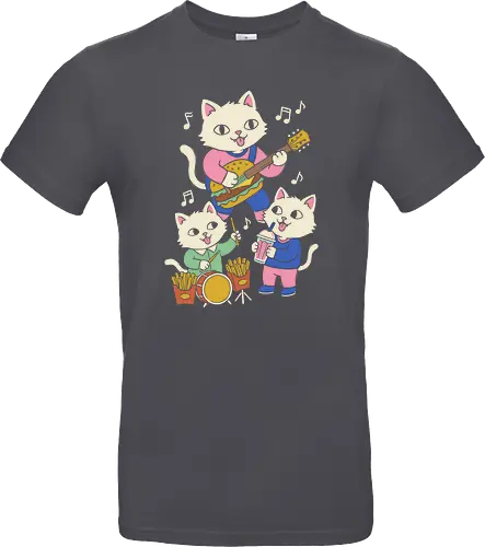 Burger Jam Kawaii Rocker Cats Retro Pastel Graphic