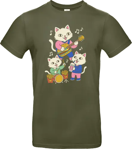 Burger Jam Kawaii Rocker Cats Retro Pastel Graphic