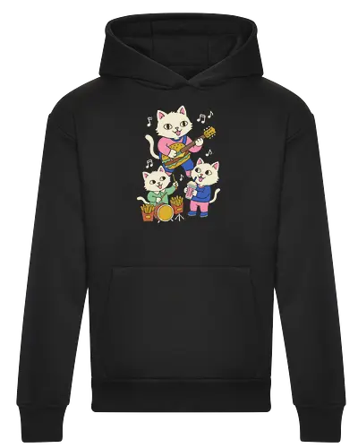 Burger Jam Kawaii Rocker Cats Retro Pastel Graphic