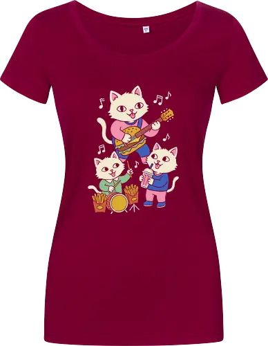 Burger Jam Kawaii Rocker Cats Retro Pastel Graphic