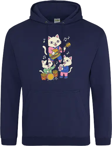Burger Jam Kawaii Rocker Cats Retro Pastel Graphic