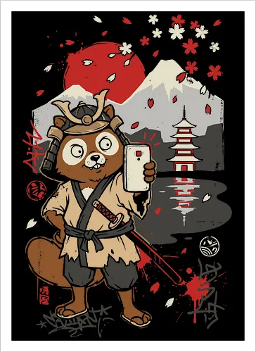 Tanuki Samurai Selfie