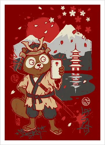Tanuki Samurai Selfie
