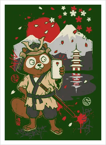 Tanuki Samurai Selfie