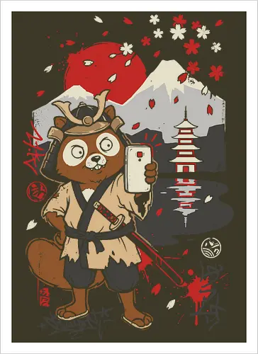 Tanuki Samurai Selfie