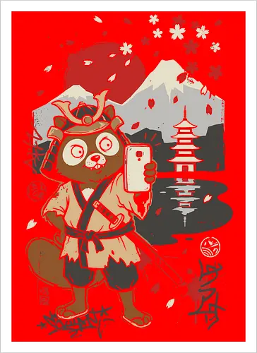 Tanuki Samurai Selfie