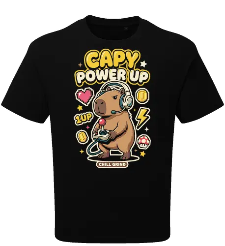 Gamer Capybara Retro 8-Bit Pixel Art Graphic