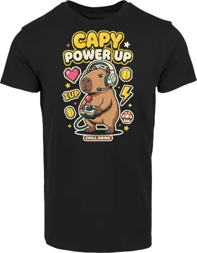 Gamer Capybara Retro 8-Bit Pixel Art Graphic