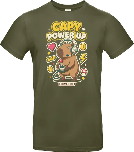Gamer Capybara Retro 8-Bit Pixel Art Graphic