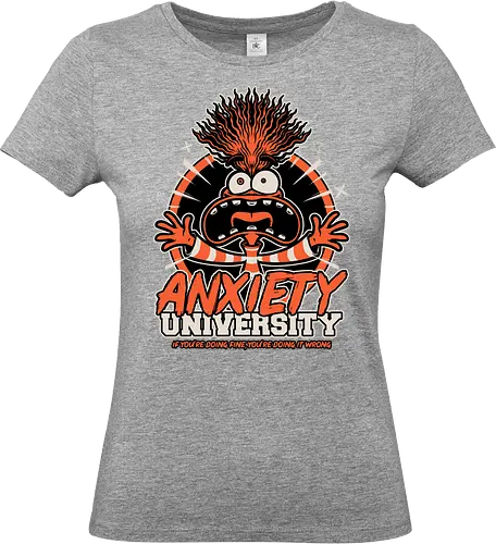 Anxiety College - Anxiety, College, Animation, Movie, Character, school, animated movies, animations, meltdowns, university, mascot - Standard T-Shirt (Women)