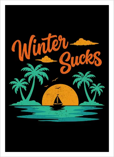 Winter Sucks Retro Sunset