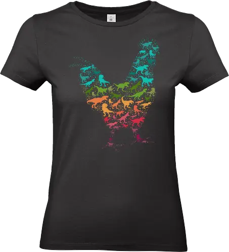 Remember Whor You Are - funny, bird, chicken, dino, dinosaur, dna, evolution, fossil, geek, hen, nerd, prehistoric, science, t rex, tyrannosaurus - Standard T-Shirt (Women)