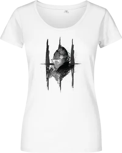 Soul Protector - Soulslike Guardian Knight - dark souls t-shirt, soul protector, wächter ritter, gamer kleidung, fromsoftware, action rpg, teetan, you died, souls-like, dunkle fantasie, lordran, anor londo, boss fight, estus flask, aquarell kunst - Women T-Shirt