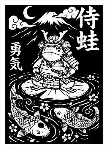 Samurai Frosch Anime Krieger Katana Japan