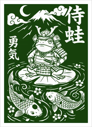 Samurai Frosch Anime Krieger Katana Japan