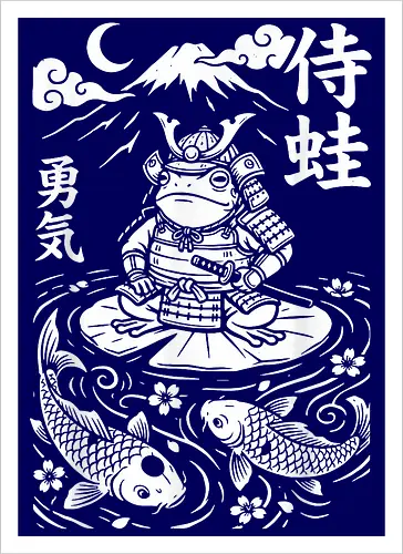 Samurai Frosch Anime Krieger Katana Japan