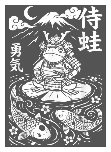 Samurai Frosch Anime Krieger Katana Japan