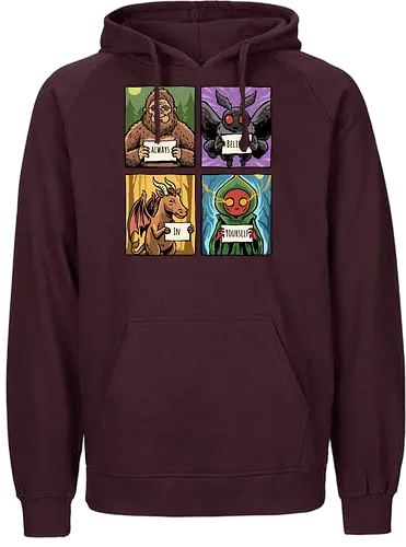 Always Believe In Yourself - believe in yourself, believe, bigfoot, cryptid, flatwoods, funny, jersey devil, monster, mothman, motivation, motivational, sasquatch, science fiction, ufo, west virginia - Fairtrade Hoodie