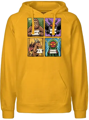 Always Believe In Yourself - believe in yourself, believe, bigfoot, cryptid, flatwoods, funny, jersey devil, monster, mothman, motivation, motivational, sasquatch, science fiction, ufo, west virginia - Fairtrade Hoodie
