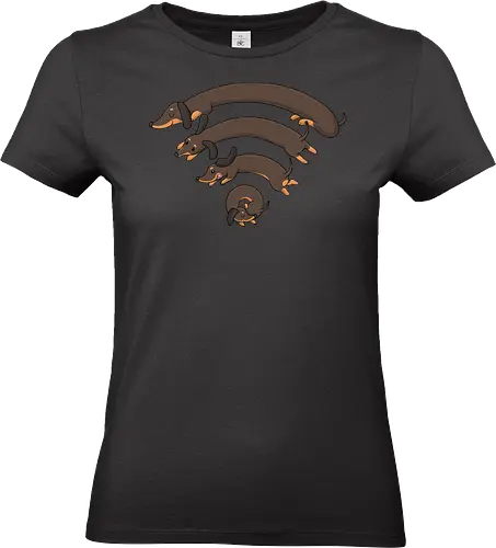 Dachshund Connection - dachshund, connection, dachshund dad, dachshund dog, dachshund funny, doxie, geek, humor, internet, meme, sausage dog, signal, technology, wiener dog, wifi - Standard T-Shirt (Women)