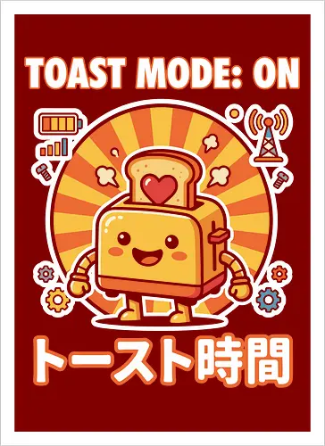 Toast Mode: On Kawaii Toaster Robot Retro Japanese Graphic