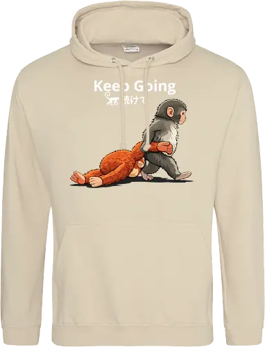 Keep Going Monkey Motivation Retro Japanese Graphic