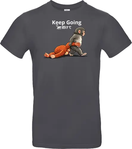 Keep Going Monkey Motivation Retro Japanese Graphic