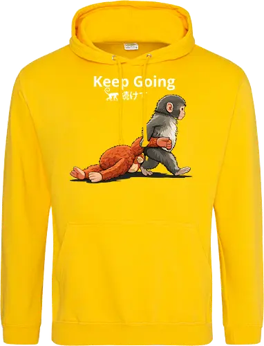 Keep Going Monkey Motivation Retro Japanese Graphic