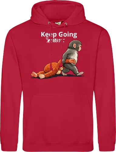 Keep Going Monkey Motivation Retro Japanese Graphic