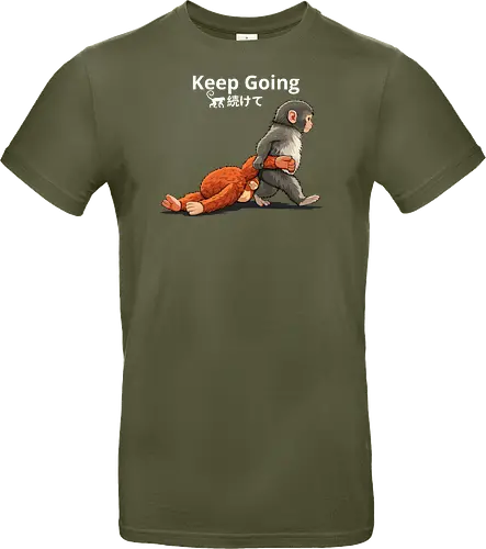 Keep Going Monkey Motivation Retro Japanese Graphic