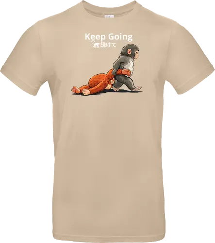 Keep Going Monkey Motivation Retro Japanese Graphic