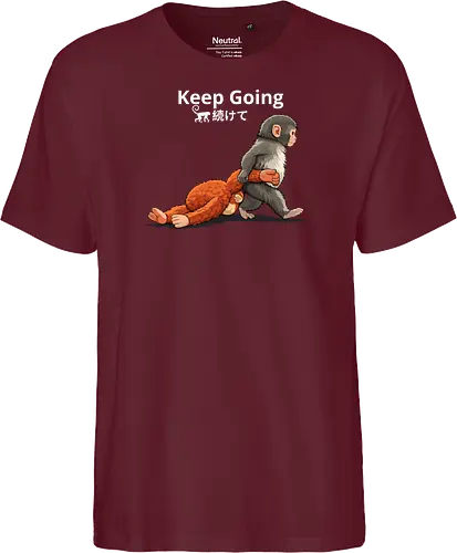 Keep Going Monkey Motivation Retro Japanese Graphic